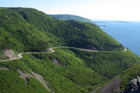 Cycling along Cabot Trail in Cape Breton’s Highlands